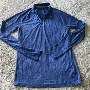 adidas Women's Long Sleeve Quarter-Zip Top in Blue